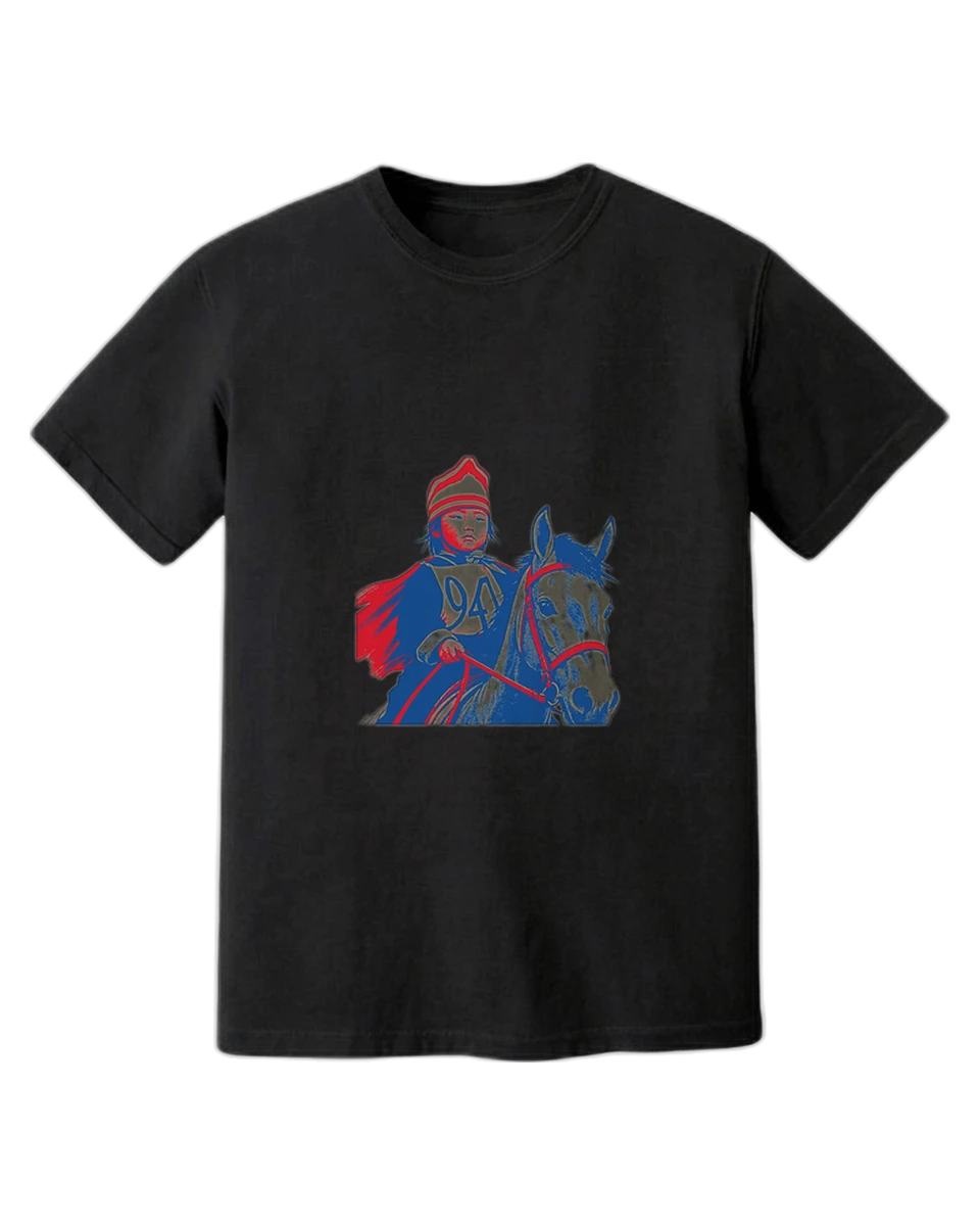 Racer on the black tee