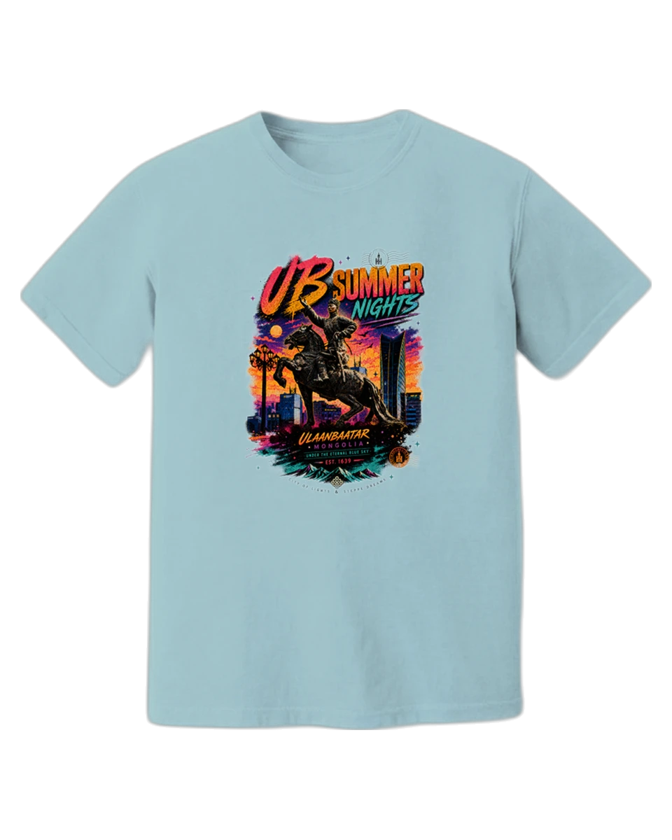 UB Summer Nights on the light blue tee